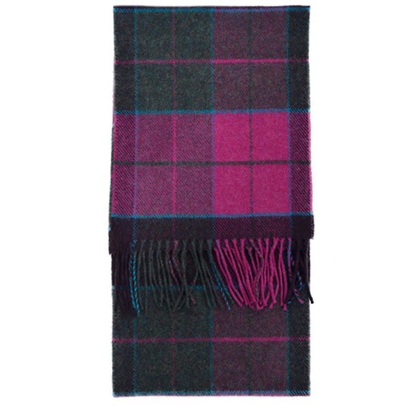 Foxford Accessories - Foxford Irish Lambswool Scarf in Carrigan Purple Plaid
